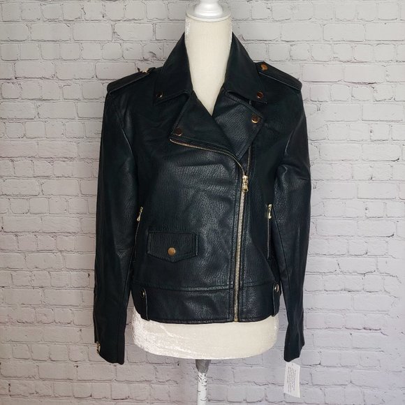 style and co faux leather moto jacket